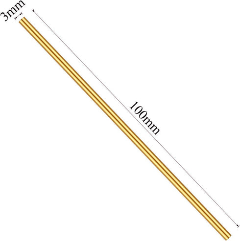 3mm Brass Round Rod, 20PCS Lathe Bar Stock, 3mm Diameter, 100mm Length