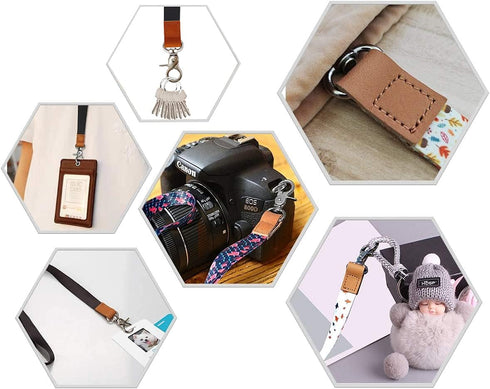 AZEAM Black Lanyard Holder with Metal Clasp for Keys, ID Badges, Cards, Car Keys, Wallet