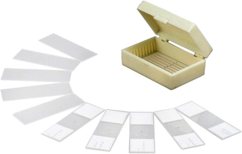 AmScope PB10, 10 PC Prepared & Blank Microscope Glass Slides