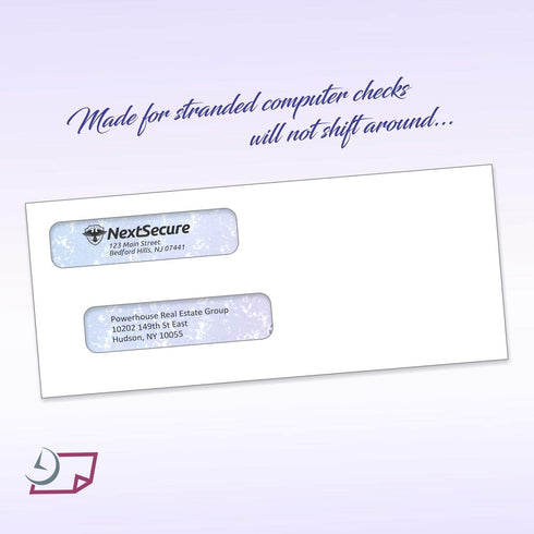 NextDayLabels - Box of 500# 8 Self Seal Double Window Security Check Envelopes