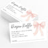Printed Party Diaper Raffle Baby Shower Insert Pink Bow Design, Girl Baby