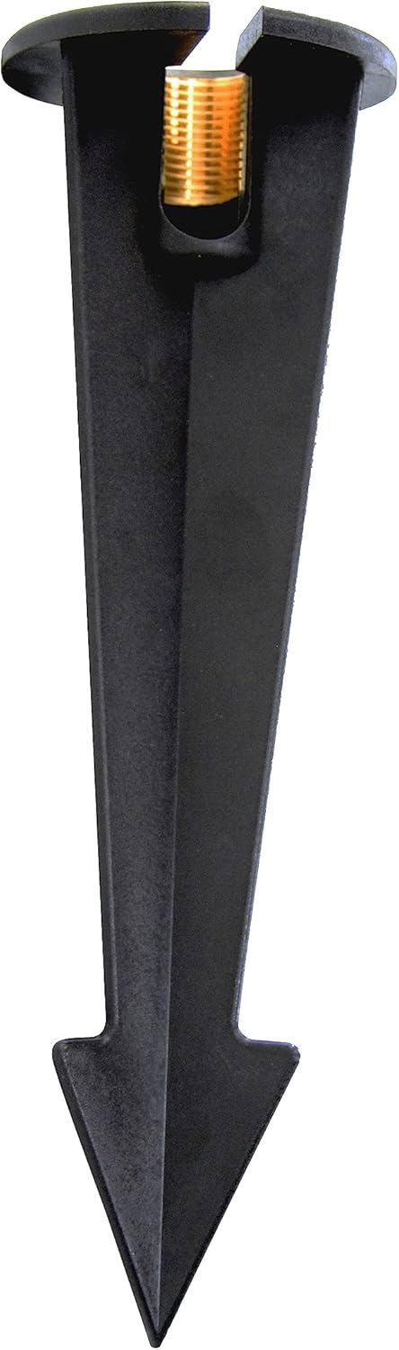 9 Inch In Ground Stake with Solid Brass 0.5 Inch NPT Thread and Side Wireway for Easy Installation, Outdoor Lights Garden Stakes for Landscape Lighting Non Corrosive