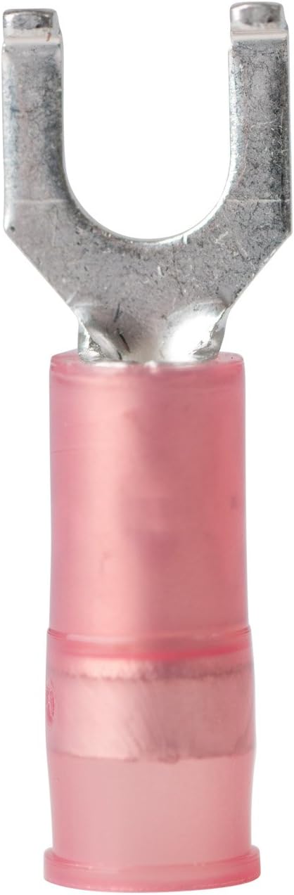 ANCOR MARINE GRADE 210303 Double Crimp Flanged Spades, Nylon Insulated, 22 to 18-Gauge, Size 10 Screw, 25-Pack