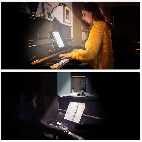 19 3 Settings, 3 Rechargeable Music Stand Light, LEDs Clip On Reading Light - Level Brightness Color Temperature