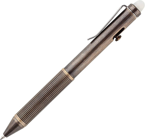 SMOOTHERPRO Erasable Solid Brass Bolt Action Pen, Compatible with Pilot FriXion Refill, Durable EDC Pocket Business Pen
