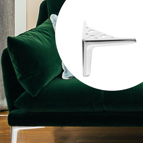 4pcs NUOBESTY Metal Furniture Support Legs Sofa Cabinet Dresser Steel Legs Silver Finish Bedside Table Replacement Feet
