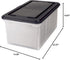 Office Depot Stackable File Tote Box, Black/Clear, Letter Size, 14 1/4in. x 23 3/8in. x 10 7/8in.