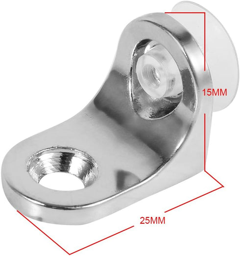 10 Pack, 9.8x5.9 Inch, Zinc Alloy Glass Shelf Holders, Plated, Silver, with Suction Cups, Shelf Bracket for Glass