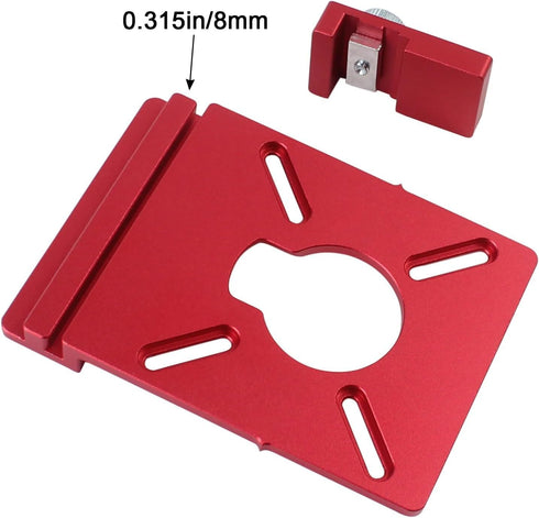 KETIPED MGJ-106R Aluminum Router Guide Rail Adapte with Rail Stop for Fixed Base Trim Routers, Compatible