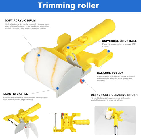 30PCS Pole-2 4 12",House Set Paint Roller Kit with Extension to FT,Wall Painting Supplies with Paint Edger Roller Brush