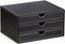 Leather Desk Organizer with 3 Drawers, Executive A4 File Cabinet for Office Supplies and Home Decor