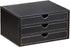 Leather Desk Organizer with 3 Drawers, Executive A4 File Cabinet for Office Supplies and Home Decor