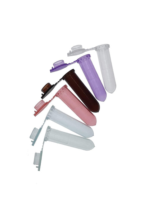 MUHWA 2ml Microcentrifuge Tubes, 500pcs Graduated Micro Test Tubes with Snap Cap, Rounded Microtube Sample Vial for Laboratory (Assorted color)