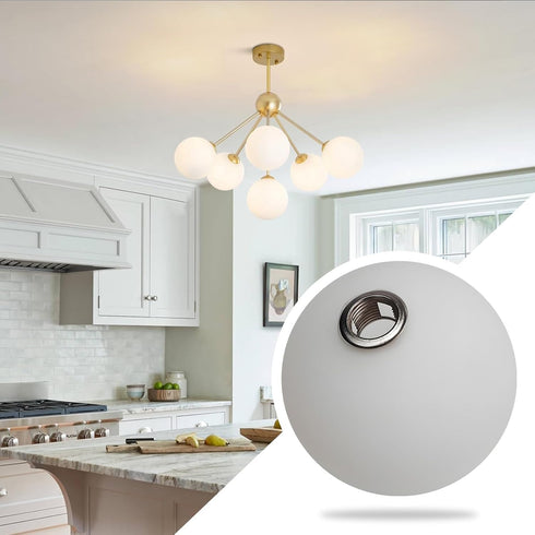 4.7 KCO Lighting Frosted White Glass Globe Shade Replacement Frosted White Glass Lampshade Cover for Light Fixtures