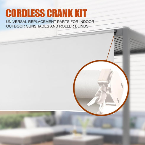 Seprochoo Sun Visor Parts Bungee kit and end Cover, Weather Resistance, for Coolaroo External Roller Shutter, Outdoor