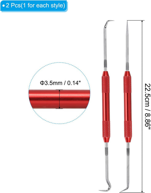 PATIKIL Hook and Pick Tool Set, Straight 90 Degree Tip 45 Degree Tip Full Hook Double Pointed Scriber for Removing Precision Oil Seal Gasket by PATIKIL