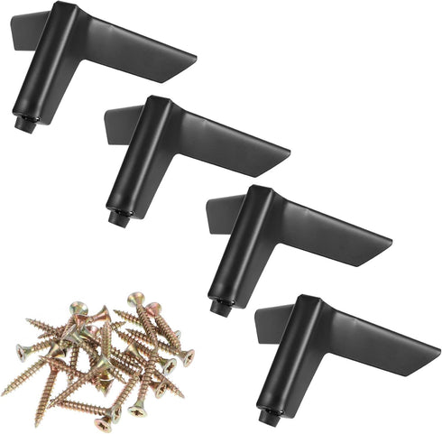 Ipetboom 4pcs Matte Black Metal Cabinet Legs 8cm Furniture Support Feet for Sofa