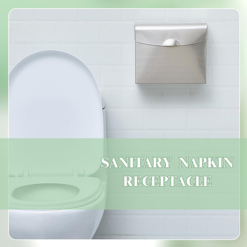 2 9.5 7.9 Tioncy Pcs x in Sanitary Disposal Tampon Napkin Receptacle Wall Mounted Stainless Steel Flip Top Receptacle