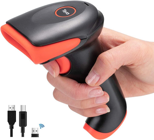 Tera Pro Wireless 2D QR Barcode Scanner, 3 in 1 Bluetooth & USB Wired Connection, Model HW0002-O