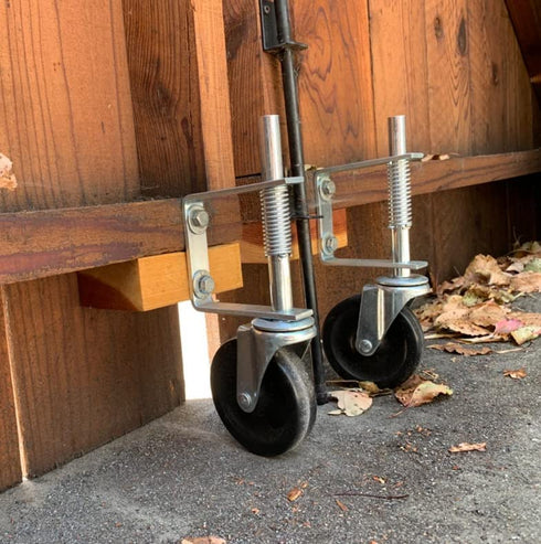 Gate Caster 4” and 5", Heavy Duty Wheel with Spring Loaded, Universal Mount Plate, 250-500 lbs Load Capacity (4 inch