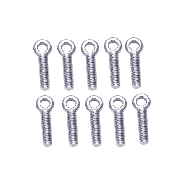 MroMax M6 x 25mm Machinery Shoulder Swing Lifting Eye Bolt, 10Pcs Stainless Steel for Home Renovation