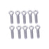 MroMax M6 x 25mm Machinery Shoulder Swing Lifting Eye Bolt, 10Pcs Stainless Steel for Home Renovation