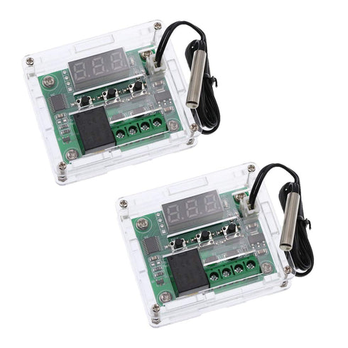 HiLetgo 2pcs W1209 Digital Temperature Controller Board, 12V DC Micro Thermostat with Waterproof Case