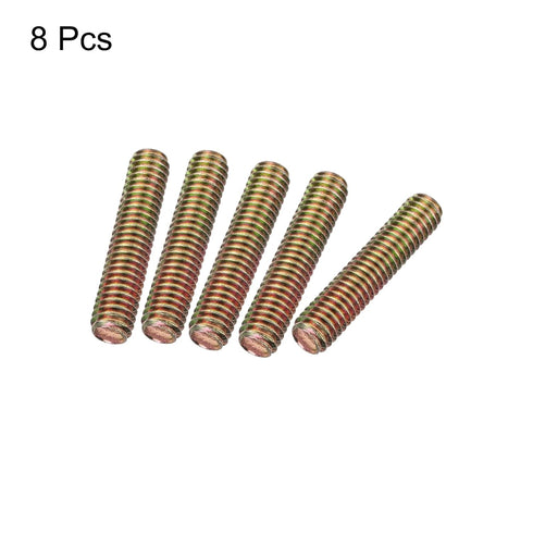 uxcell 8pcs Fully Threaded Rods 5/16x1-1/2" Carbon Steel All Thread Studs for Furniture Garden Railing Assembly