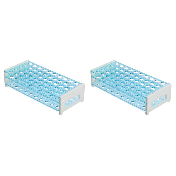 YOKIVE 2Pcs Tube Rack Holder, Polypropylene for 13-16mm Lab Test Tubes, 50-Sockets, Blue