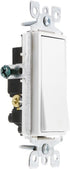 Leviton 5603-2W 15 Amp, 120/277 Volt, Decora Rocker 3-Way AC Quiet Switch, Residential Grade, Grounding, White by Leviton