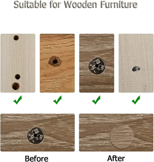 Mini Skater 108Pcs Supplies,20mm Self-Adhesive Wooden Furniture Cabinet Screw Hole Cover Stickers Decoration Dia (Red