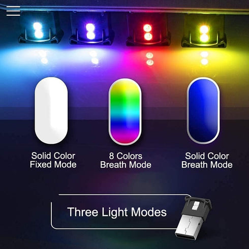 AOZITA 8 5V) 1) Mini USB LED RGB Light Brightness Adjustable Color Changeable for Car, Laptop, Keyboard. Atmosphere