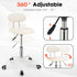 FNZIR Square Rolling Stool with Backrest Height Adjustable Chair Swivel Drafting Chair Stool Chair with Wheels Stable
