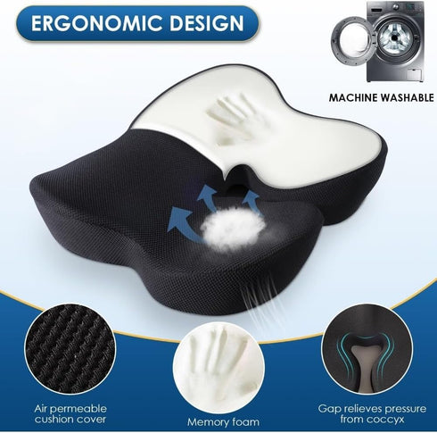 Tailbone Extra Large Memory Foam Seat Cushions for Office Chairs, Ergonomic Seat Cushion for Office Chair, Extra Large