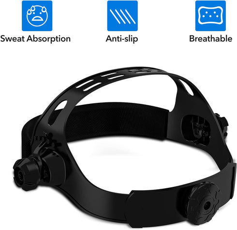 Welding Helmet Headgear - Adjustable Replacement Headgear with Sweatband for Square Hole Welding Helmet Accessories