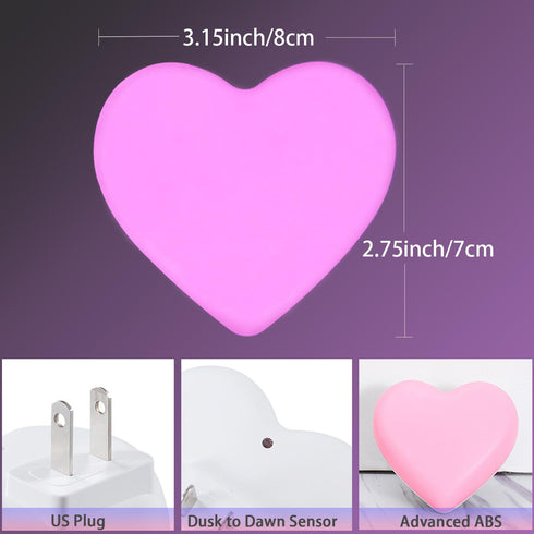 INZU Night Lights Plug into Wall, LED Night Light for Kids, Cute Nightlight with Auto Dusk to Dawn Sensor, LED