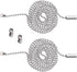 2pcs Silver Ceiling Fan Pull Chain, Rustproof Beaded Extension Chains for Light Bulb, 3.3 Feet Metal Accessories