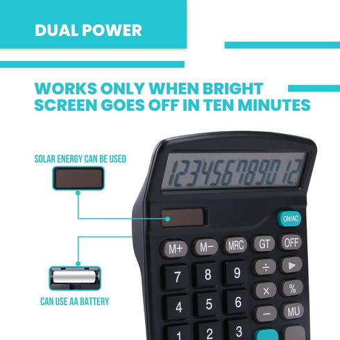 LICHAMP Desk Calculators, 6 Bulk Pack, Big Buttons and Large Display, 12 Digit Solar Power with AA Battery