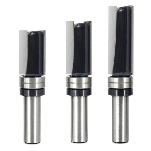 3PCS Pattern Flush Trim Router Bit 1/2 Shank, 3/4" Dia, Stable Double
