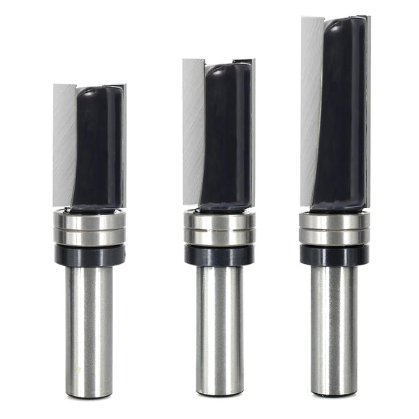 3PCS Pattern Flush Trim Router Bit 1/2 Shank, 3/4" Dia, Stable Double