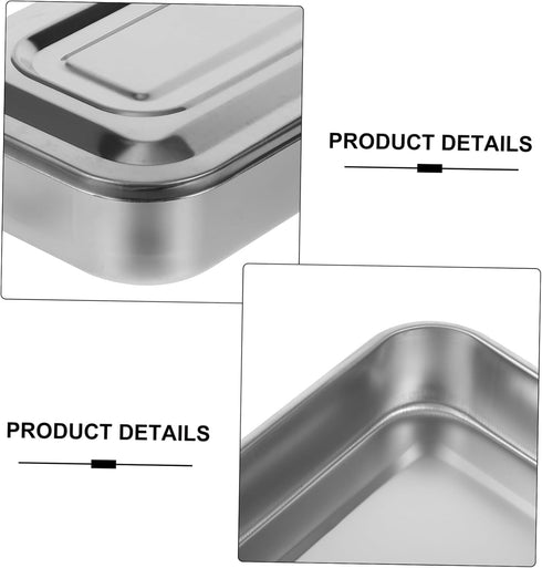 8 Inch Stainless Steel Medical Instrument Tray with Lid - Ideal for Home and Salon Use
