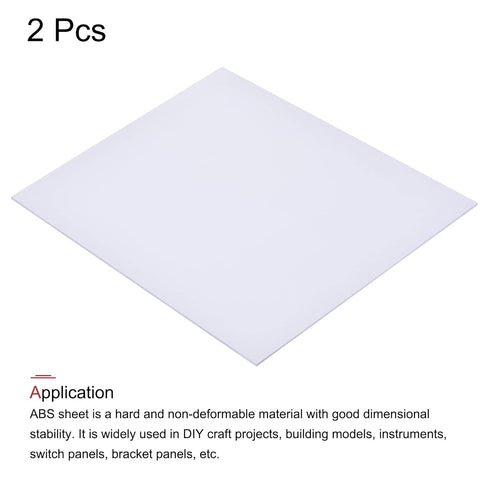 MECCANIXITY White ABS Plastic Sheet 10x8x0.04inch for DIY Crafts, Building Model, Pack of 2