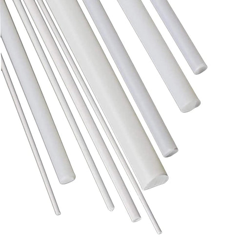 10Pcs White Plastic Rods, Round Solid Bar DIY Model Material ABS Round Stick for DIY Sand Table Model, Length 250mm,