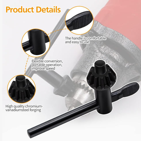 Drill Chuck Key Wrench, 6 Sizes Replacement Drill Clamping Wrench for Electric Drill Clamping Tool