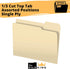 The File King 1/3 Cut File Folders - 100 Pack, Manilla, 8.5 x 11, Assorted 3 Tab Colors, Heavy Duty Office Supplies
