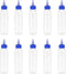 PATIKIL 10Pcs 4oz(120ml) Plastic Dispensing Bottle, Squeeze Graduated Empty Bottles with Blue Twist Cap, Transparent