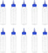 PATIKIL 10Pcs 4oz(120ml) Plastic Dispensing Bottle, Squeeze Graduated Empty Bottles with Blue Twist Cap, Transparent