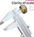 Vernier Caliper, Measuring Tool Micrometer Carbon Steel Inch/Metric 0-6" Range 1/128 Inch Dual Reading Scale