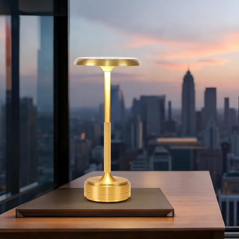 baishezhuan 3-Levels Dimming Small Gold Rechargeable Cordless LED Table Lamps Touch Sensor Light, Portable Wireless