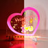 ENUOLI Acrylic Dry Erase Board with Light Pink Heart, LED Message Board with Stand for Desk, 7 Pens for Home & Wedding